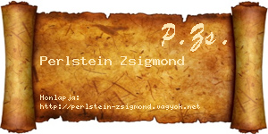 Perlstein Zsigmond névjegykártya
