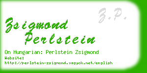zsigmond perlstein business card